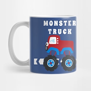 illustration of monster truck with cartoon style. Mug